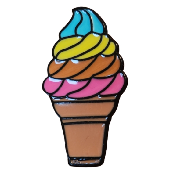 HAPPY FACE ☆ ICE CREAM CONE ☆ BACKPACK ENAMEL PINS ☆ NIP - Picture 4 of 7